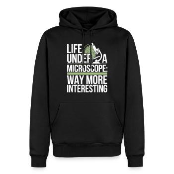 Microscope Enthusiast Lab Technician Science - Men’s Premium Organic Hoodie - black - Front - Nico (187cm)