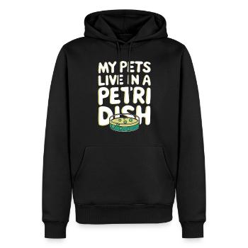 Microscope Enthusiast Lab Technician Science - Men’s Premium Organic Hoodie - black - Front - Nico (187cm)