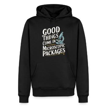 Microscope Enthusiast Lab Technician Science - Men’s Premium Organic Hoodie - black - Front - Nico (187cm)