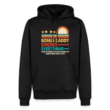 Bonus Papa - Männer Premium Bio Hoodie - Schwarz - Vorne - Nico (187cm)