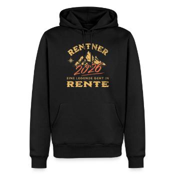 Rentner 2026 - Männer Premium Bio Hoodie - Schwarz - Vorne - Nico (187cm)