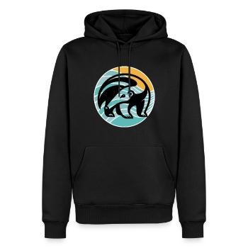 Fourmilier - Sweat à capuche Premium bio Homme - noir - Devant - Nico (187cm)
