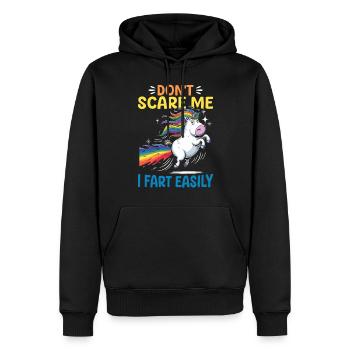 Mignons arcs-en-ciel de licorne qui pètent - Sweat à capuche Premium bio Homme - noir - Devant - Nico (187cm)