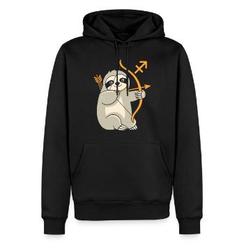 Schütze Sternzeichen Faultier Motiv Lustig - Männer Premium Bio Hoodie - Schwarz - Vorne - Nico (187cm)