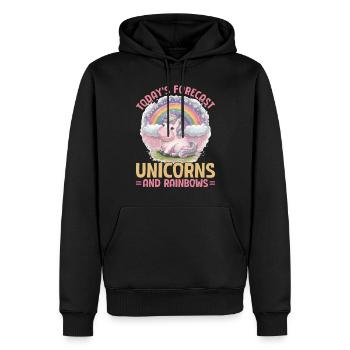 Cute Unicorn Rainbows - Männer Premium Bio Hoodie - Schwarz - Vorne - Nico (187cm)