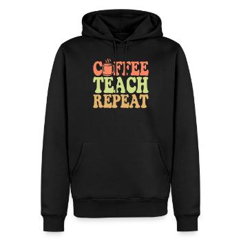 Coffee Teacher Everyday Life: Coffee, Teaching, Repetition - Men’s Premium Organic Hoodie - black - Front - Nico (187cm)