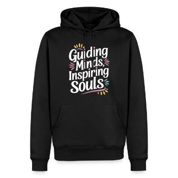 Teachers: Leading Minds, Inspiring Souls - Men’s Premium Organic Hoodie - black - Front - Nico (187cm)