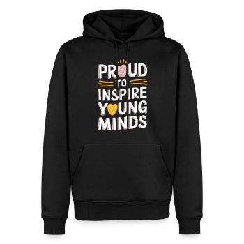 Fiers d’inspirer les jeunes esprits Enseignants - Sweat à capuche Premium bio Homme - noir - Devant - Nico (187cm)