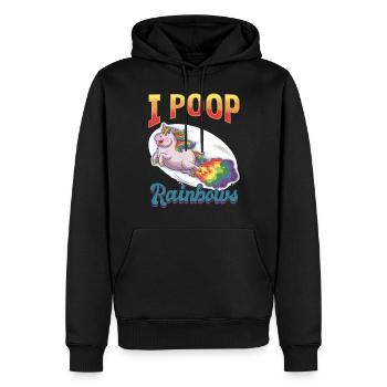Mignons arcs-en-ciel de licorne qui pètent - Sweat à capuche Premium bio Homme - noir - Devant - Nico (187cm)