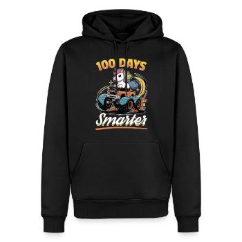 Monster Truck Unicorn 100 Days of School - Männer Premium Bio Hoodie - Schwarz - Vorne - Nico (187cm)