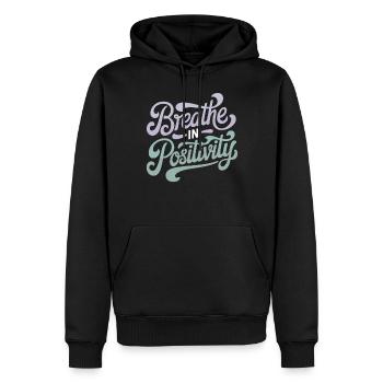 Positivity Citation sur la spiritualité inspirante - Sweat à capuche Premium bio Homme - noir - Devant - Nico (187cm)