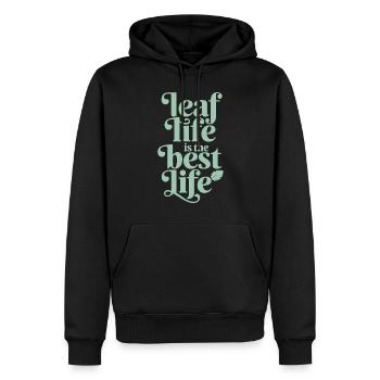 Blatt Leben Ist Das Beste Leben - Vegan - Männer Premium Bio Hoodie - Schwarz - Vorne - Nico (187cm)