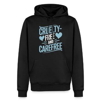 Végétarien végétalien sans cruauté et sans soucis - Sweat à capuche Premium bio Homme - noir - Devant - Nico (187cm)