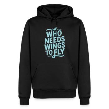 Qui a besoin d’ailes pour voler végétalien végétarien - Sweat à capuche Premium bio Homme - noir - Devant - Nico (187cm)