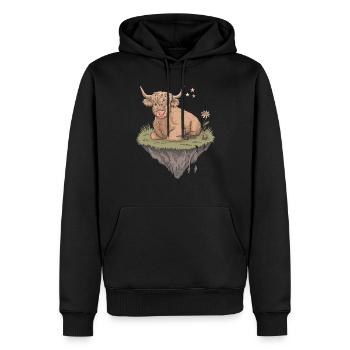 Évasion imaginative : le bétail des Highlands écossais - Sweat à capuche Premium bio Homme - noir - Devant - Nico (187cm)