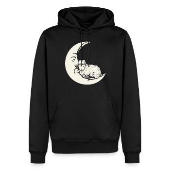 Träumender Mond Mit Schaf - Fantasievolle Flucht - Männer Premium Bio Hoodie - Schwarz - Vorne - Nico (187cm)