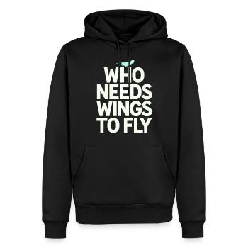 Végétalien végétarien : Qui a besoin d’ailes pour voler - Sweat à capuche Premium bio Homme - noir - Devant - Nico (187cm)