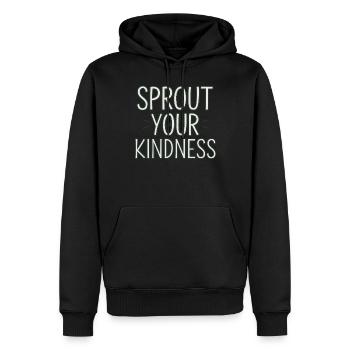 Laissez votre gentillesse s’épanouir Vegan - Sweat à capuche Premium bio Homme - noir - Devant - Nico (187cm)