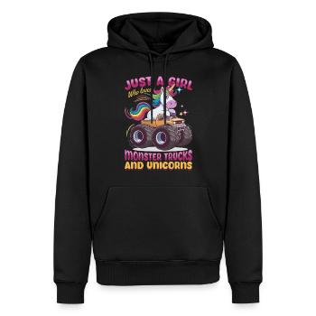 Cute Monster Truck Unicorn Rainbows - Männer Premium Bio Hoodie - Schwarz - Vorne - Nico (187cm)