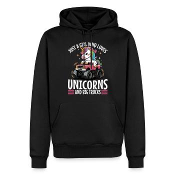 Cute Monster Truck Unicorn Rainbows - Männer Premium Bio Hoodie - Schwarz - Vorne - Nico (187cm)