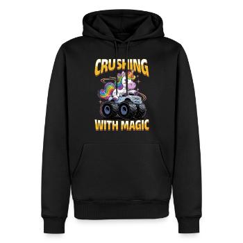 Cute Monster Truck Unicorn Rainbows - Männer Premium Bio Hoodie - Schwarz - Vorne - Nico (187cm)