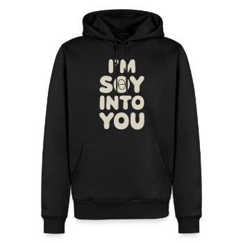 Je suis plein de tofu Amour Végétalien Végétarien - Sweat à capuche Premium bio Homme - noir - Devant - Nico (187cm)