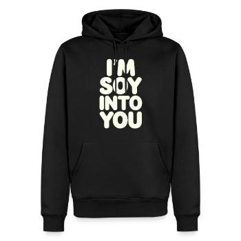 Je suis amoureux de toi végétalien végétarien - Sweat à capuche Premium bio Homme - noir - Devant - Nico (187cm)