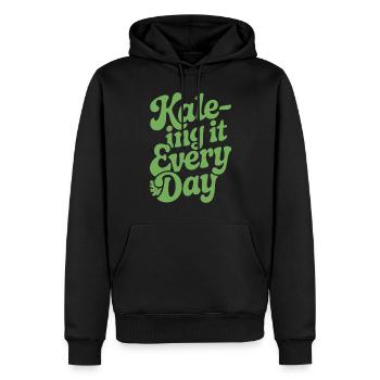 Vegan Vegetarier Kale-ing It Jeden Tag - Männer Premium Bio Hoodie - Schwarz - Vorne - Nico (187cm)