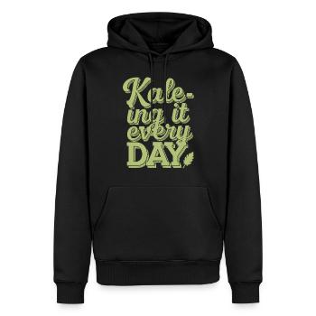 Kale-ing It Every Day - Vegan Vegetarian Design - Sweat à capuche Premium bio Homme - noir - Devant - Nico (187cm)
