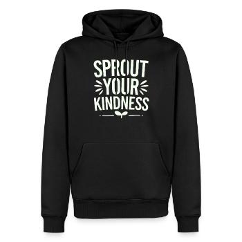 Sème ta gentillesse Végétalien Végétarien - Sweat à capuche Premium bio Homme - noir - Devant - Nico (187cm)