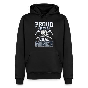 Kohlebergmann Untertagebau Schutzhelmarbeiter - Männer Premium Bio Hoodie - Schwarz - Vorne - Nico (187cm)