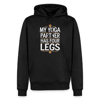 Doga Dog Yoga Bien-être des animaux de compagnie Étirements conscients - Sweat à capuche Premium bio Homme - noir - Devant - Nico (187cm)