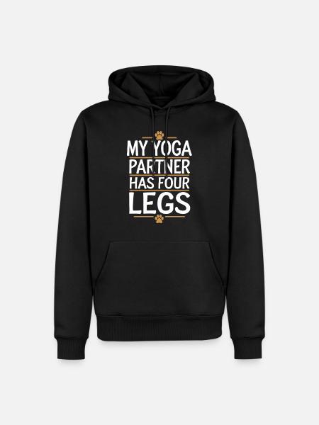 Doga Dog Yoga Haustier Wellness Achtsames Dehnen - Männer Premium Bio Hoodie - Schwarz