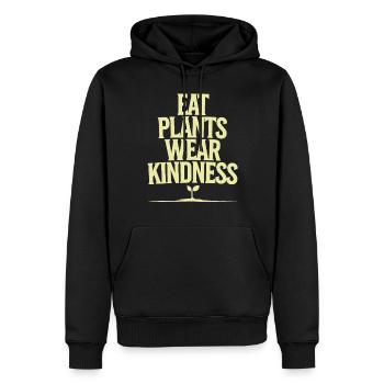Food Plants Wear Friendliness Vegan - Men’s Premium Organic Hoodie - black - Front - Nico (187cm)