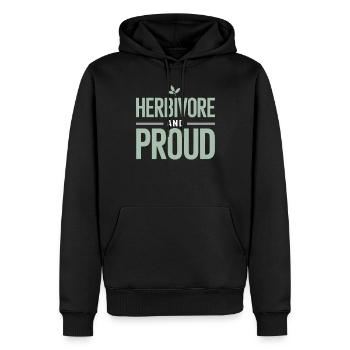 Herbivore Et Fier - Pride Vegan Végétarien - Sweat à capuche Premium bio Homme - noir - Devant - Nico (187cm)