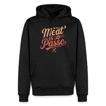 La viande est tellement dépassée : déclaration végétarienne végétalienne - Sweat à capuche Premium bio Homme - noir - Devant - Nico (187cm)