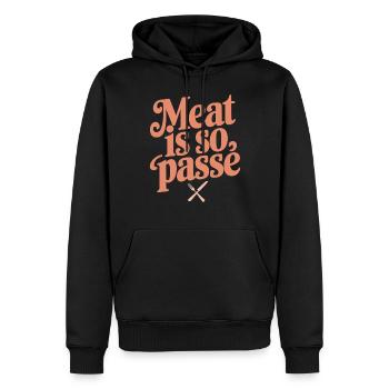 La viande est tellement démodée, végétalienne, végétarienne - Sweat à capuche Premium bio Homme - noir - Devant - Nico (187cm)