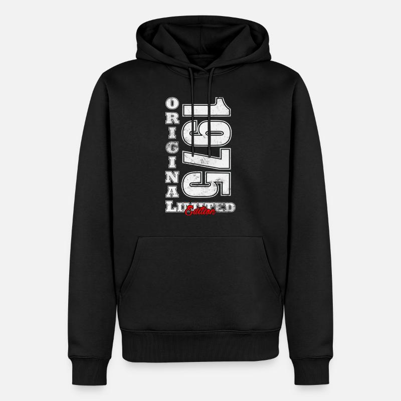 Edition limitée 1975 - Sweat à capuche Premium bio Homme - noir