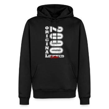 Edition Limitée Vintage 2000 - Sweat à capuche Premium bio Homme - noir - Devant - Nico (187cm)