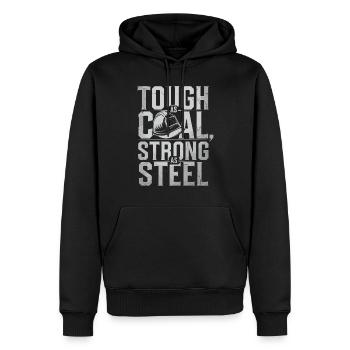 Kohlebergmann Untertagebau Schutzhelmarbeiter - Männer Premium Bio Hoodie - Schwarz - Vorne - Nico (187cm)