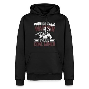 Kohlebergmann Untertagebau Schutzhelmarbeiter - Männer Premium Bio Hoodie - Schwarz - Vorne - Nico (187cm)