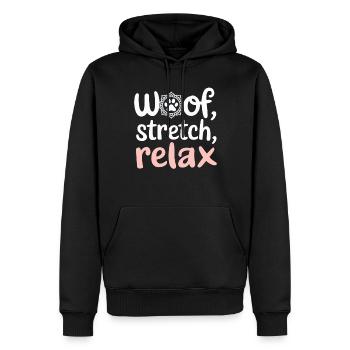 Doga Dog Yoga Bien-être des animaux de compagnie Étirements conscients - Sweat à capuche Premium bio Homme - noir - Devant - Nico (187cm)