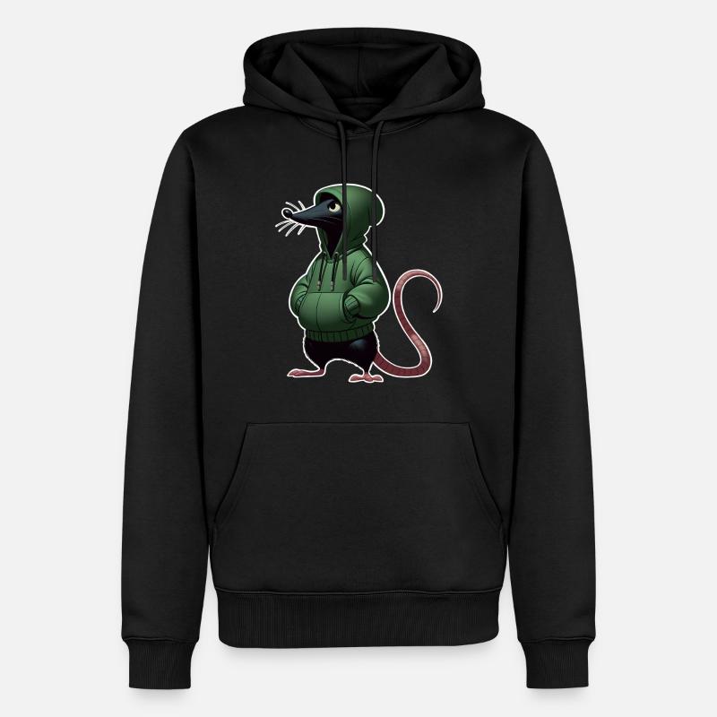 Maus - Männer Premium Bio Hoodie - Schwarz