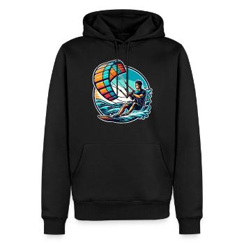 Kitesurfer Kiteboard Kitesurfen Kitesurf - Männer Premium Bio Hoodie - Schwarz - Vorne - Nico (187cm)