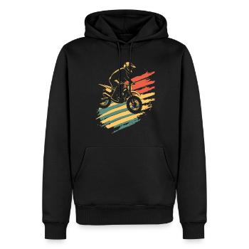 Motocross Vintage Moto de motocross - Sweat à capuche Premium bio Homme - noir - Devant - Nico (187cm)