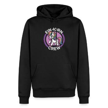Einhorn crew - Männer Premium Bio Hoodie - Schwarz - Vorne - Nico (187cm)