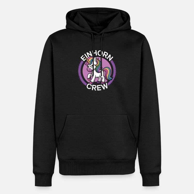 Einhorn crew - Männer Premium Bio Hoodie - Schwarz
