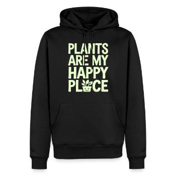Les plantes sont mon lieu de bonheur végétalien végétarien - Sweat à capuche Premium bio Homme - noir - Devant - Nico (187cm)