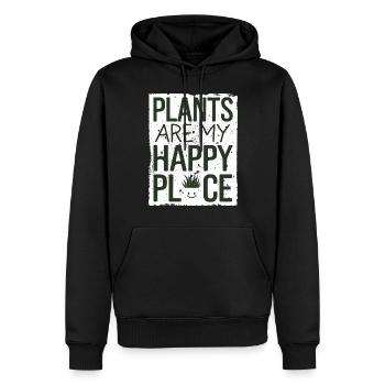 Pflanzen Sind Mein Glücksort Vegan Vegetarian - Männer Premium Bio Hoodie - Schwarz - Vorne - Nico (187cm)