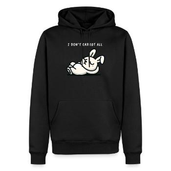 Je ne carotte pas tout lapin détendu - Sweat à capuche Premium bio Homme - noir - Devant - Nico (187cm)